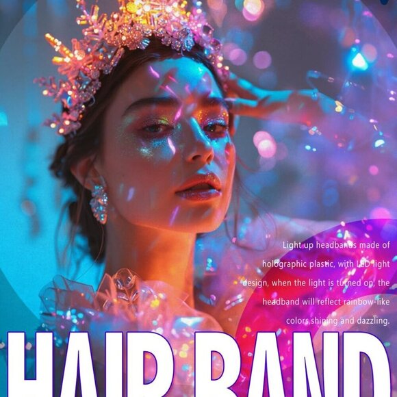 LED Flame Headband Women Glow Hair Accessory Festive Halloween Party Wear main image 7